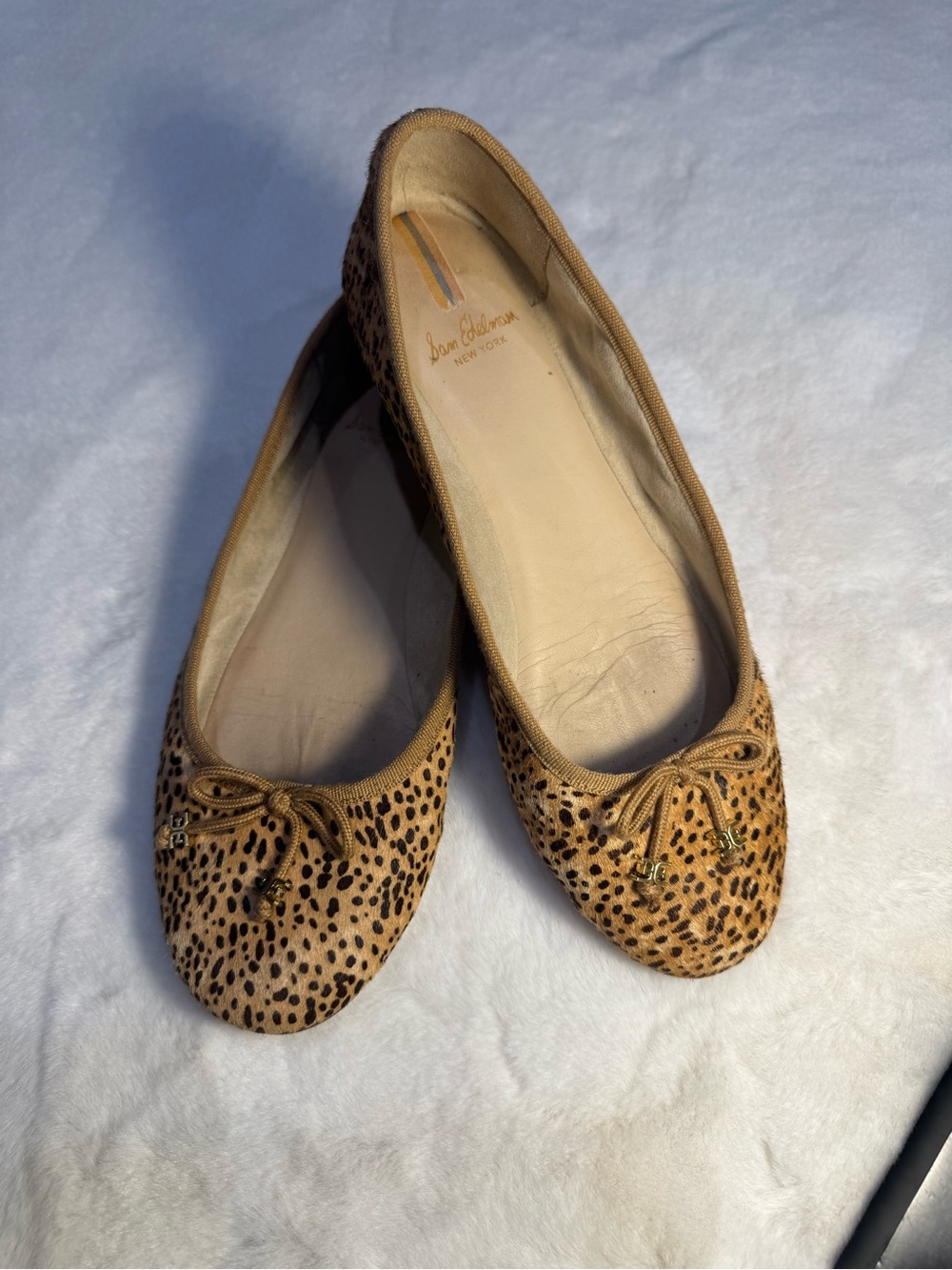 Sam Edelman Felicia Luxe Leopard-Print Ballet Flats - Brown/Tan Size 8.5